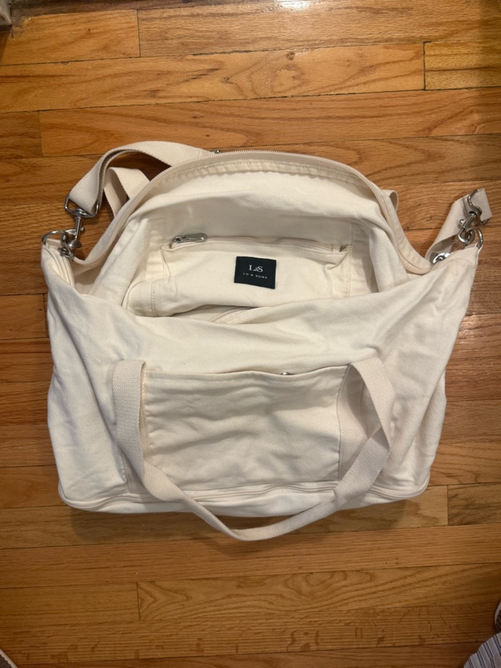 L.S. Canvas Travel Tote Bag in Natural